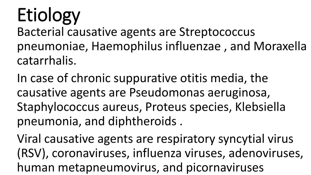 etiology etiology bacterial causative agents