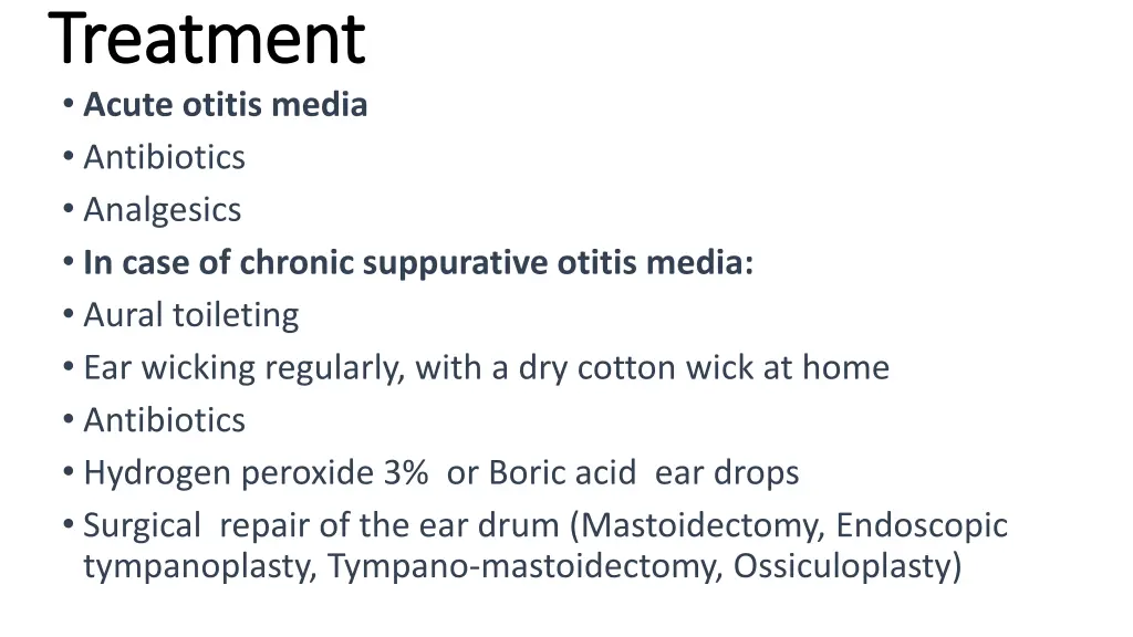 treatment treatment acute otitis media