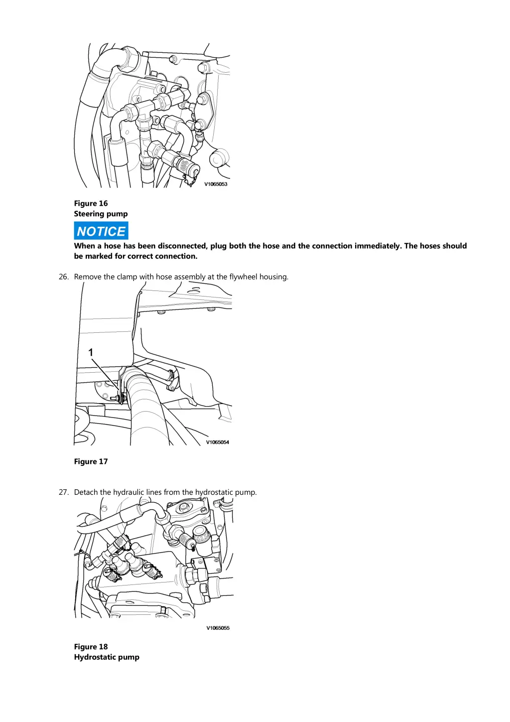 figure 16 steering pump notice when a hose