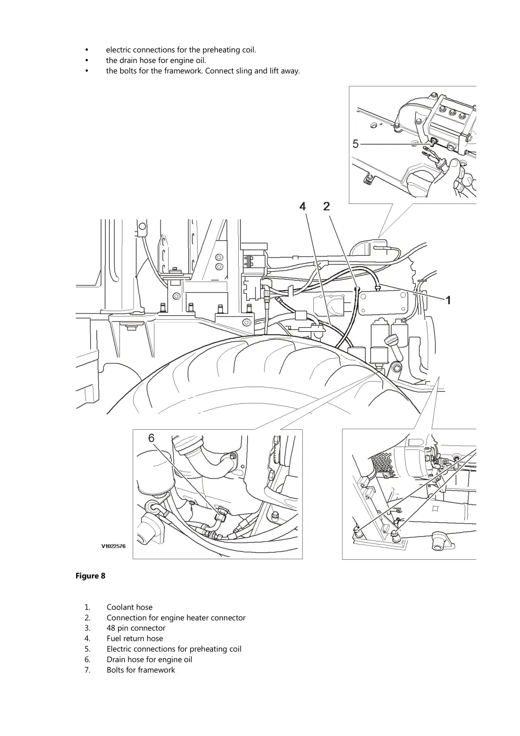 electric connections for the preheating coil