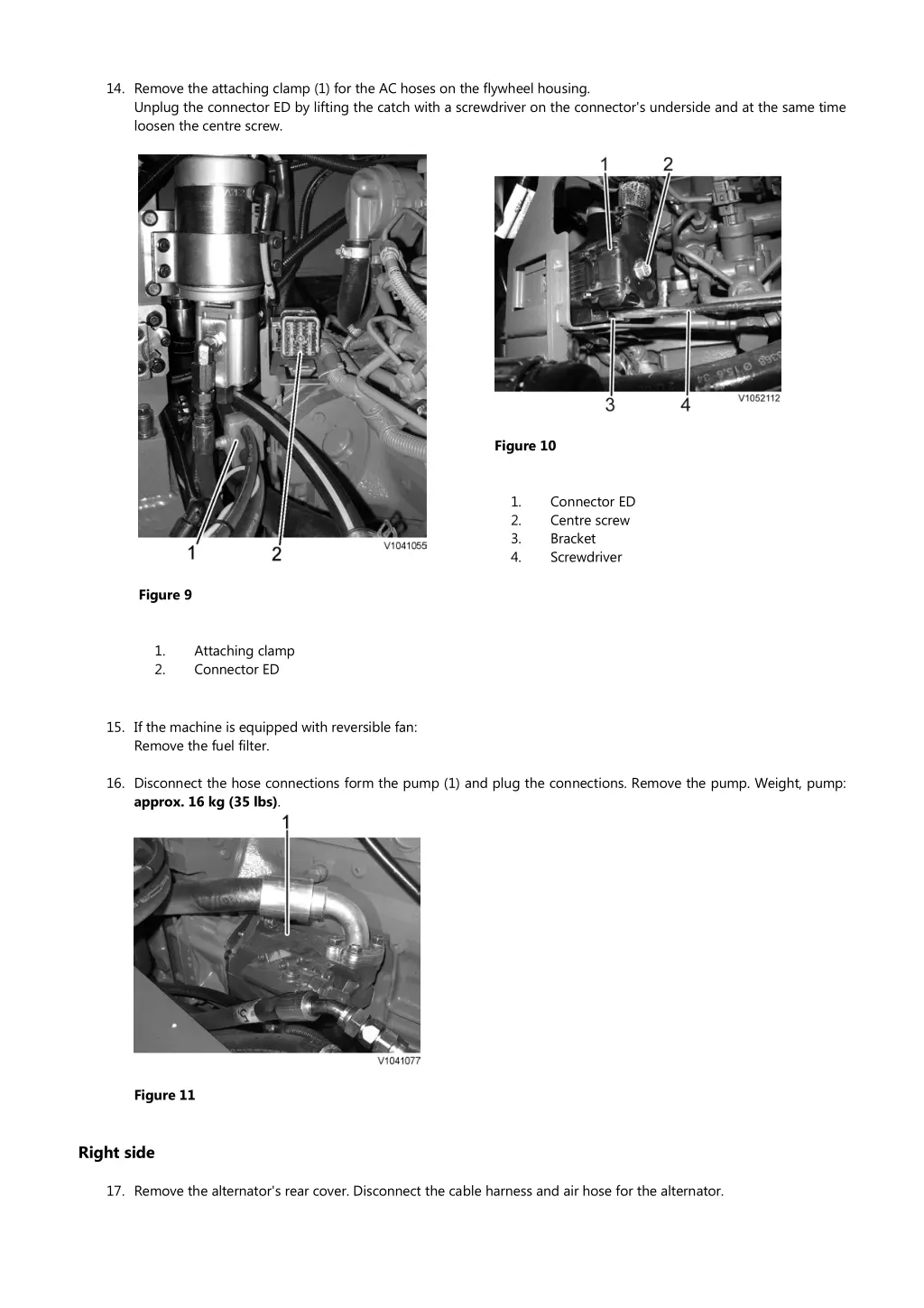 14 remove the attaching clamp 1 for the ac hoses