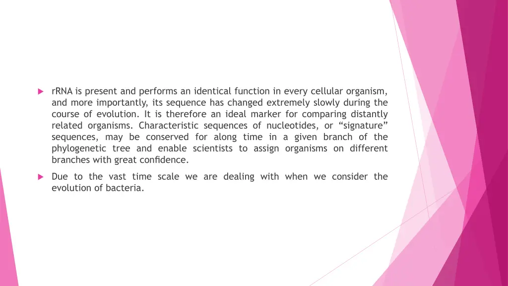 rrna is present and performs an identical