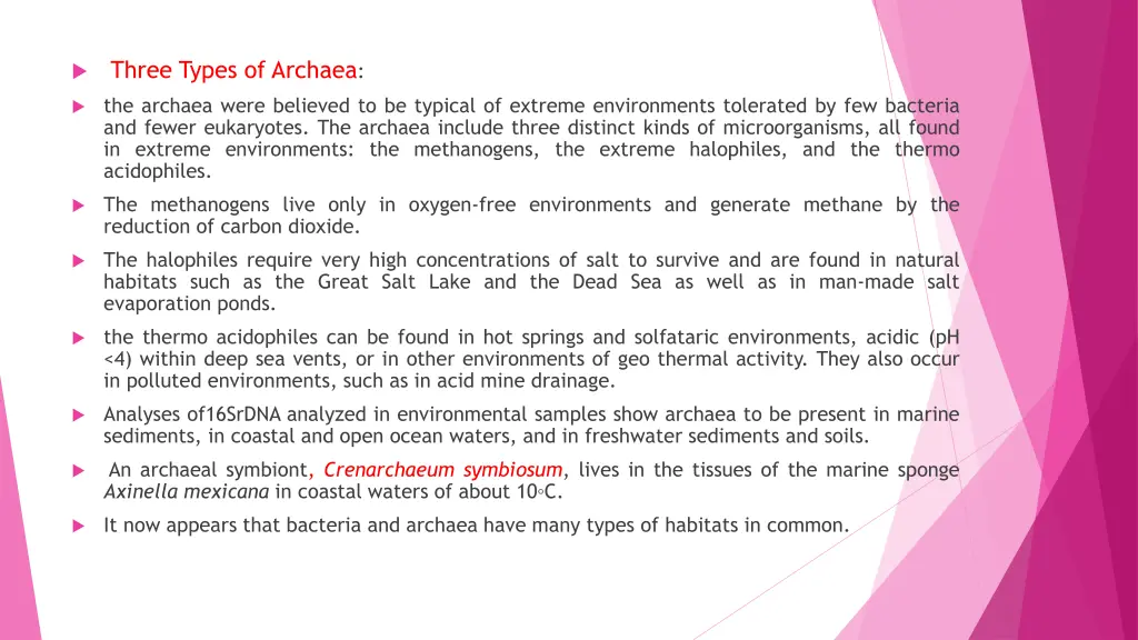 three types of archaea