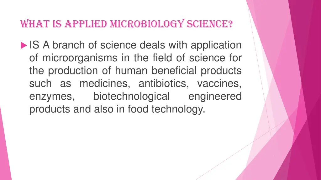 what is applied microbiology science