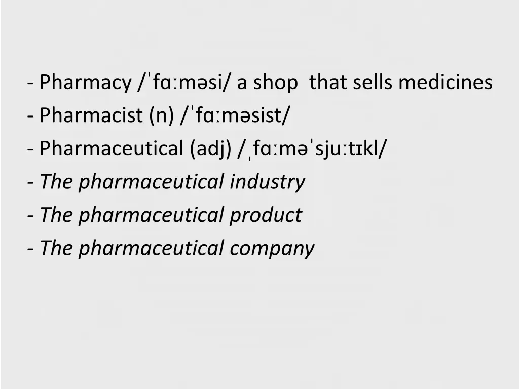 pharmacy f m si a shop that sells medicines