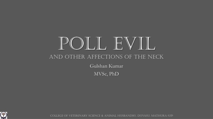 poll evil and other affections of the neck