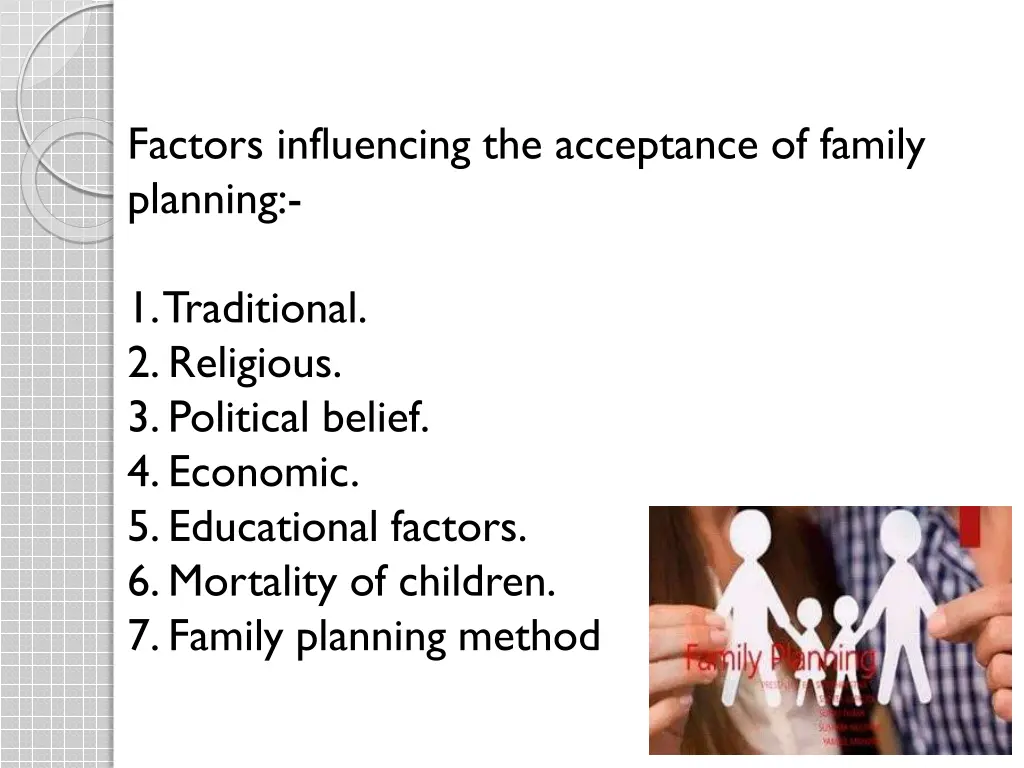 factors influencing the acceptance of family