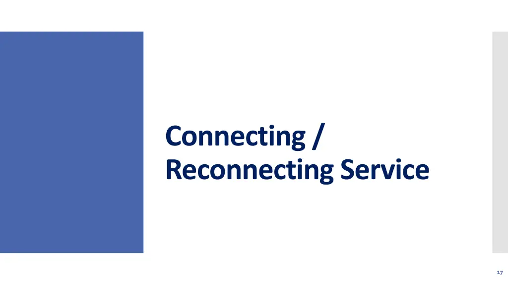 connecting reconnecting service