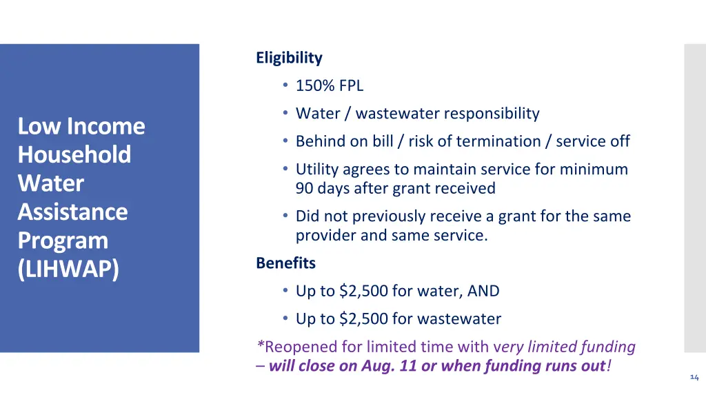 low income household water assistance program