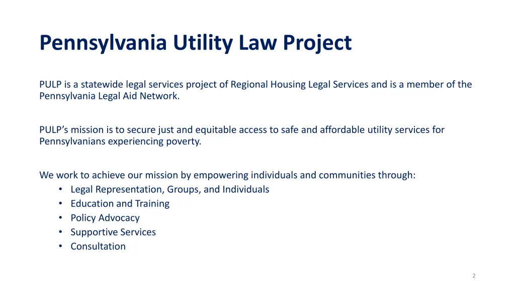 pennsylvania utility law project