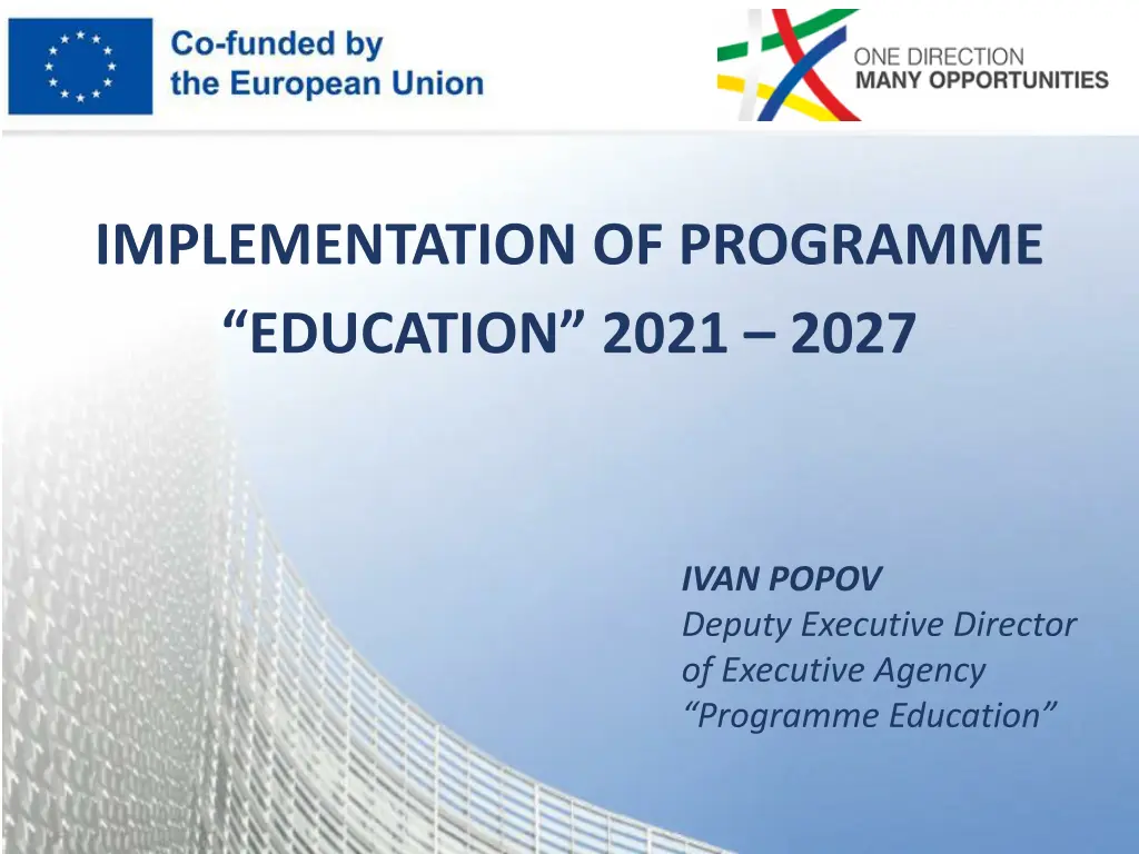 implementation of programme education 2021 2027