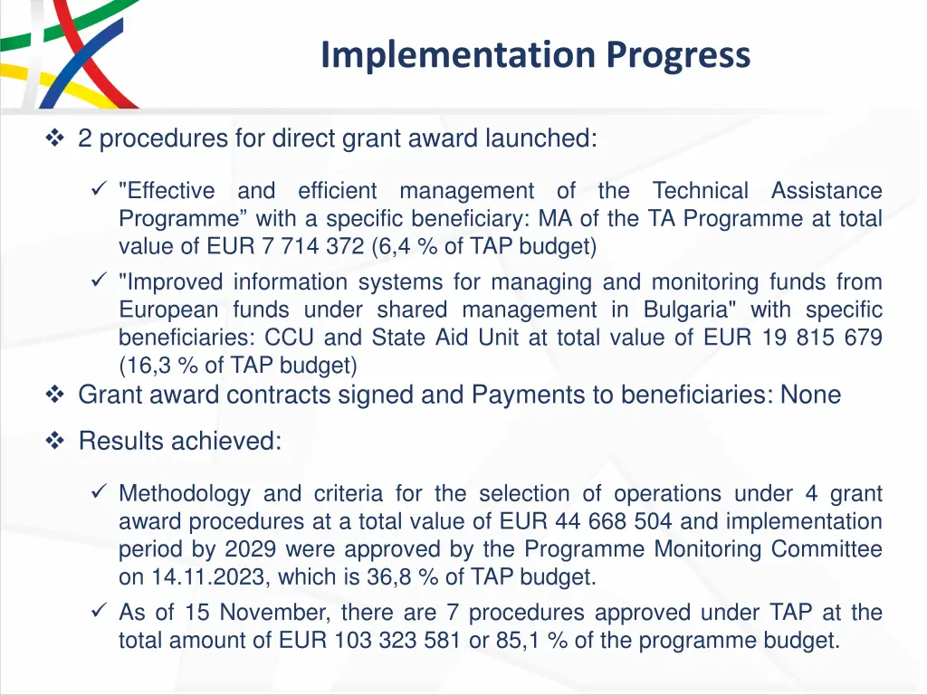 implementation progress 10