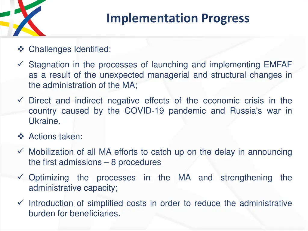 implementation progress 12