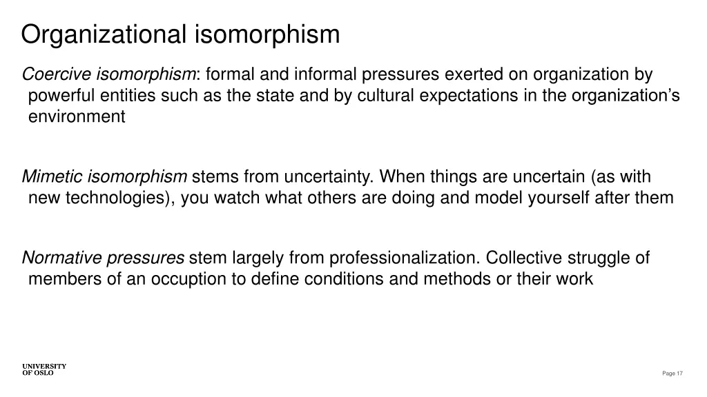 organizational isomorphism 1