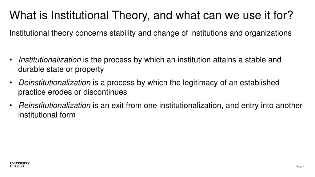 what is institutional theory and what