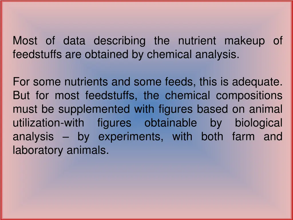 most of data describing the nutrient makeup