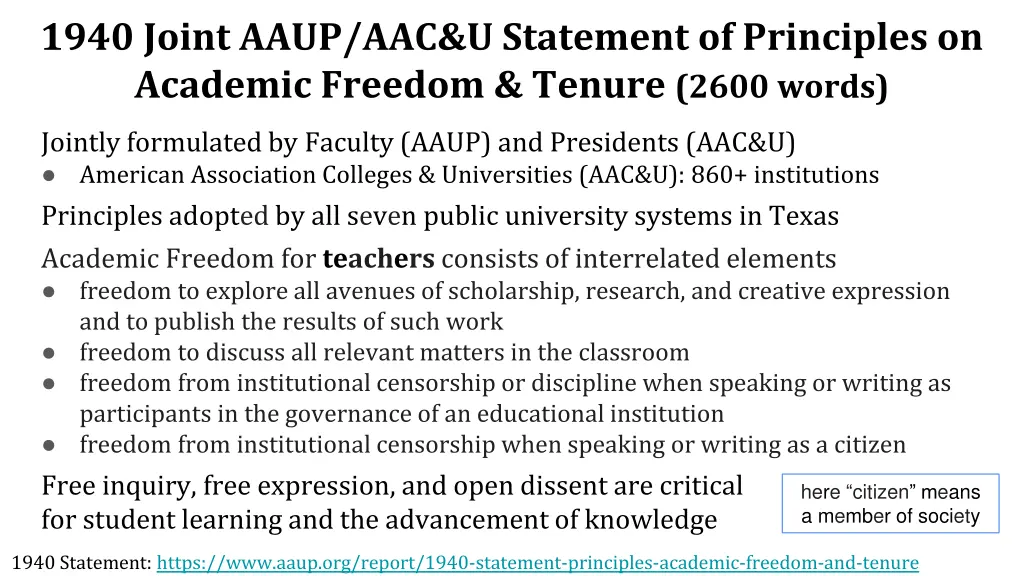 1940 joint aaup aac u statement of principles
