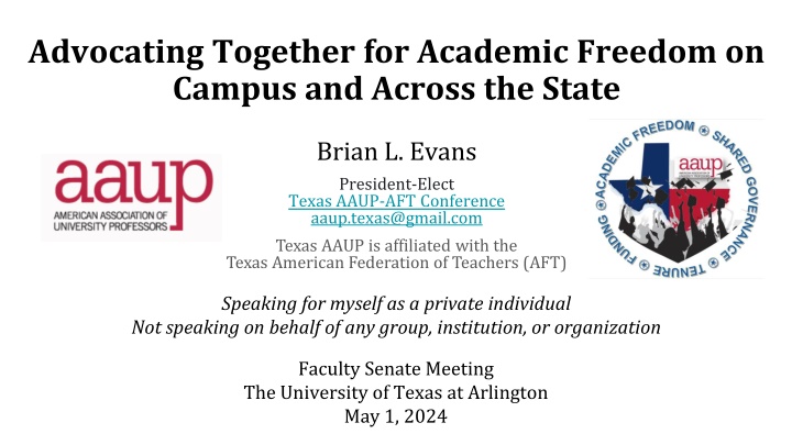 advocating together for academic freedom