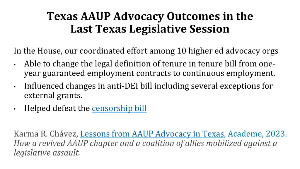 texas aaup advocacy outcomes in the last texas