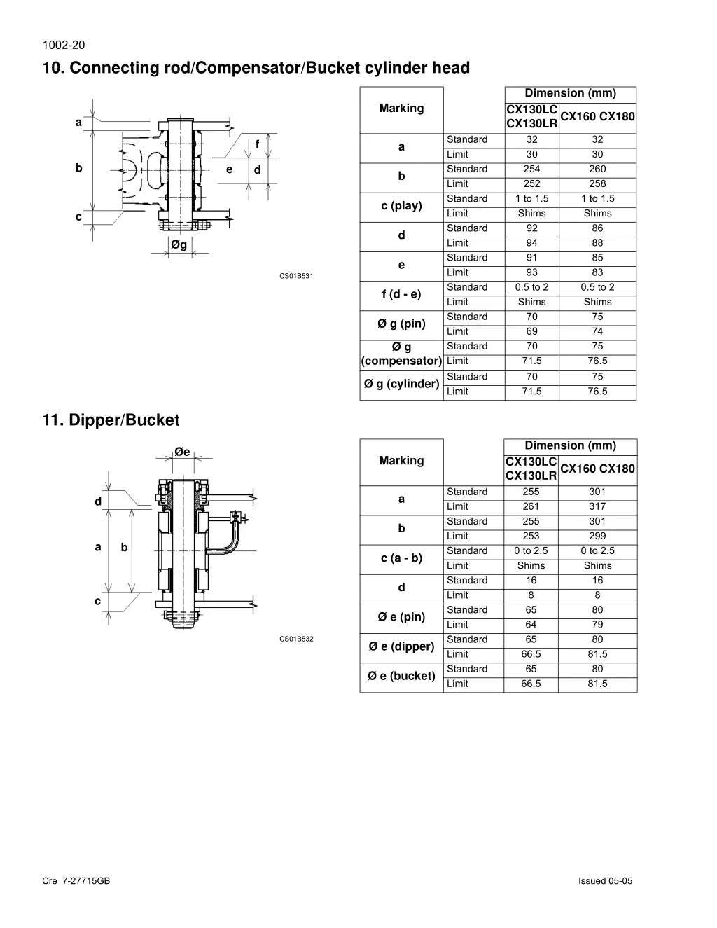 1002 20 10 connecting rod compensator bucket