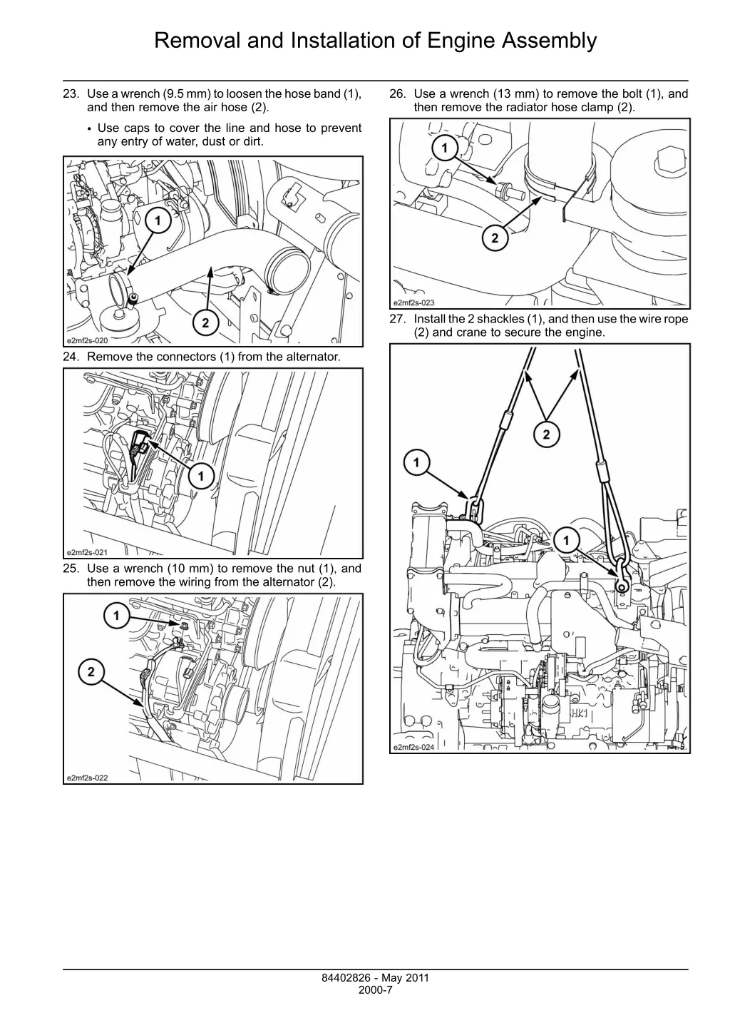 removal and installation of engine assembly 4