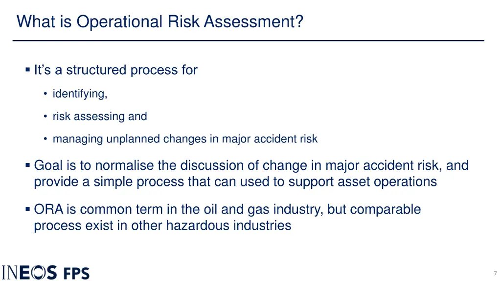 what is operational risk assessment