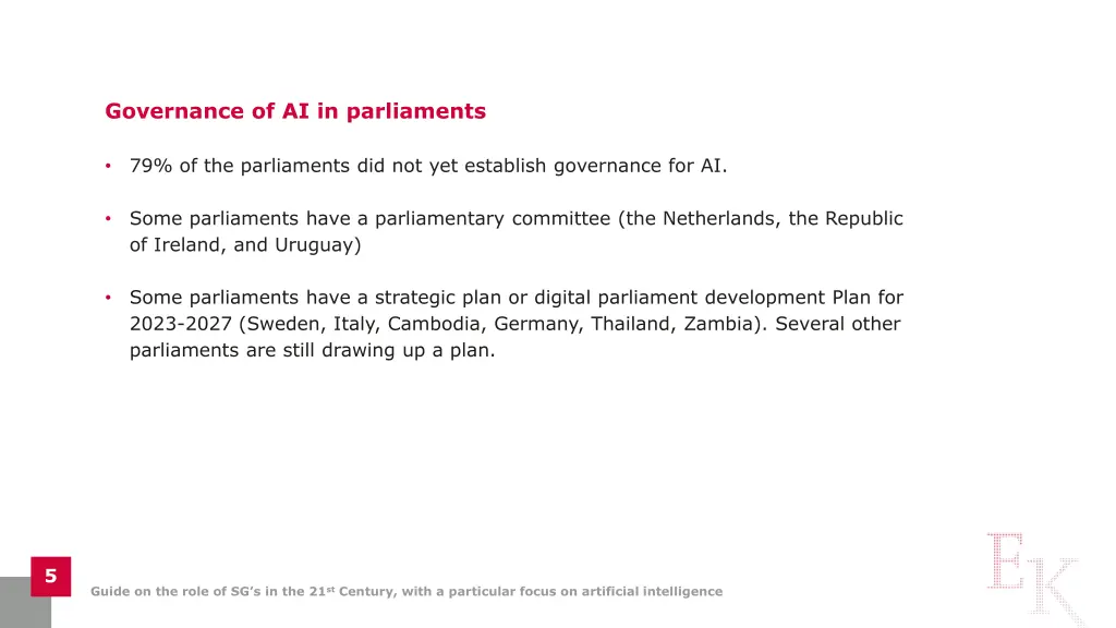 governance of ai in parliaments