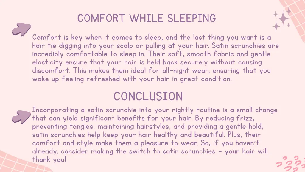 comfort while sleeping