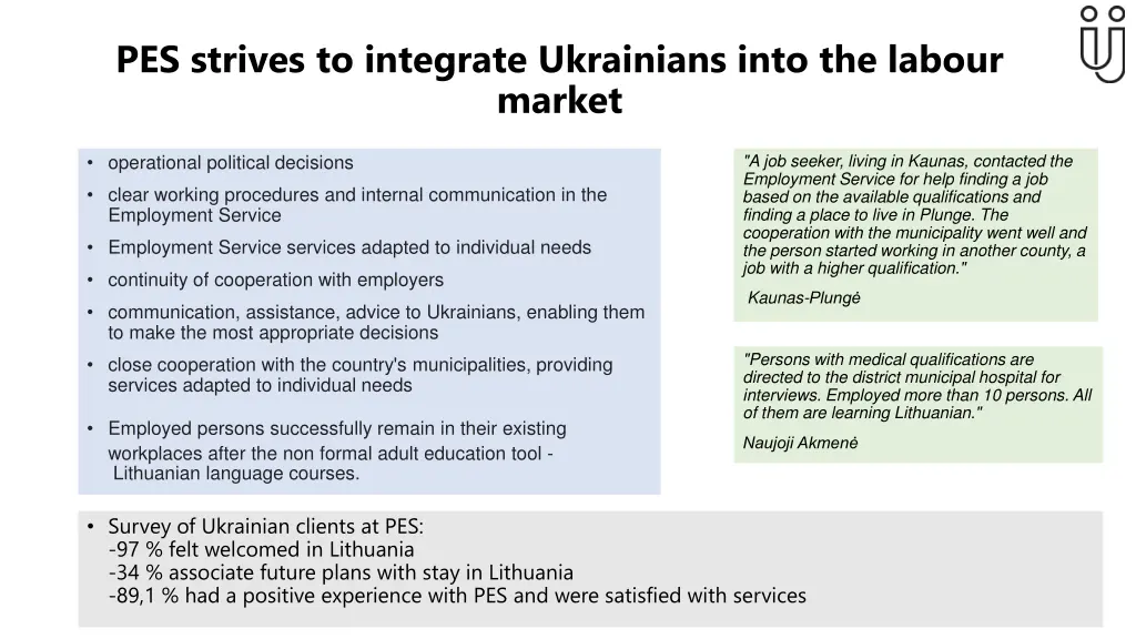 pes strives to integrate ukrainians into