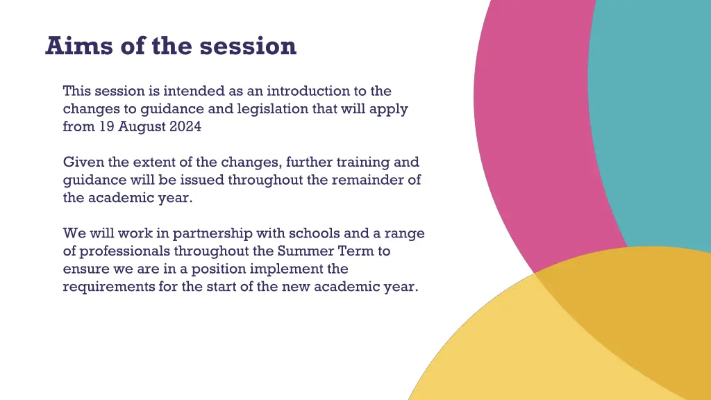 aims of the session