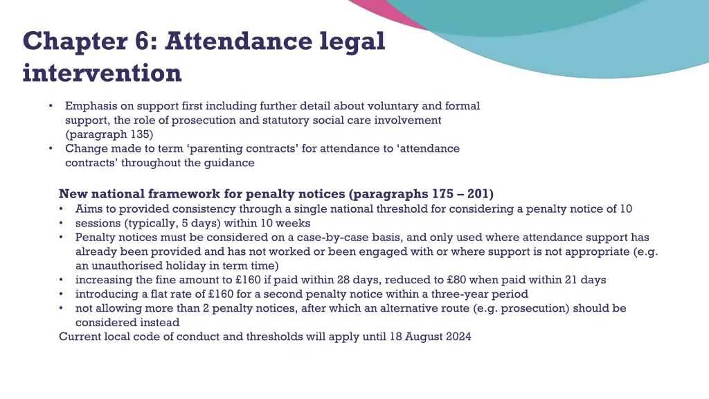 chapter 6 attendance legal intervention