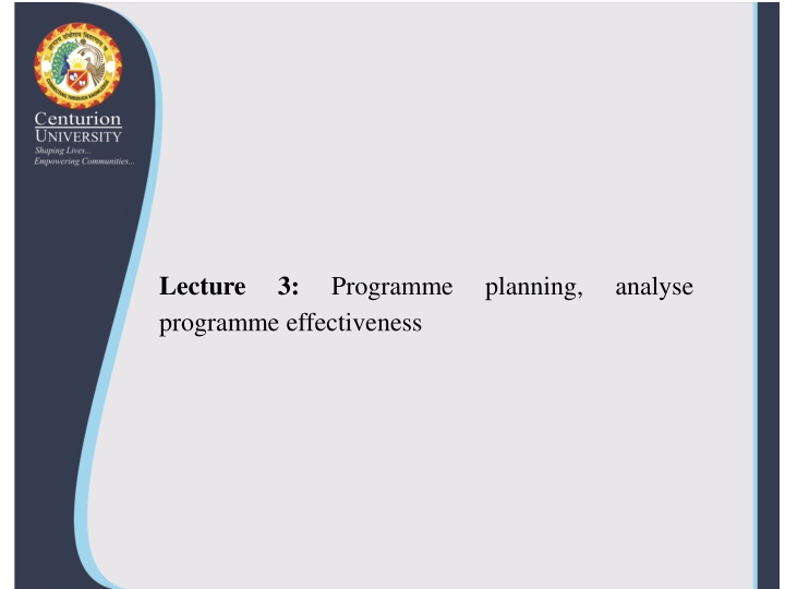 lecture programme effectiveness