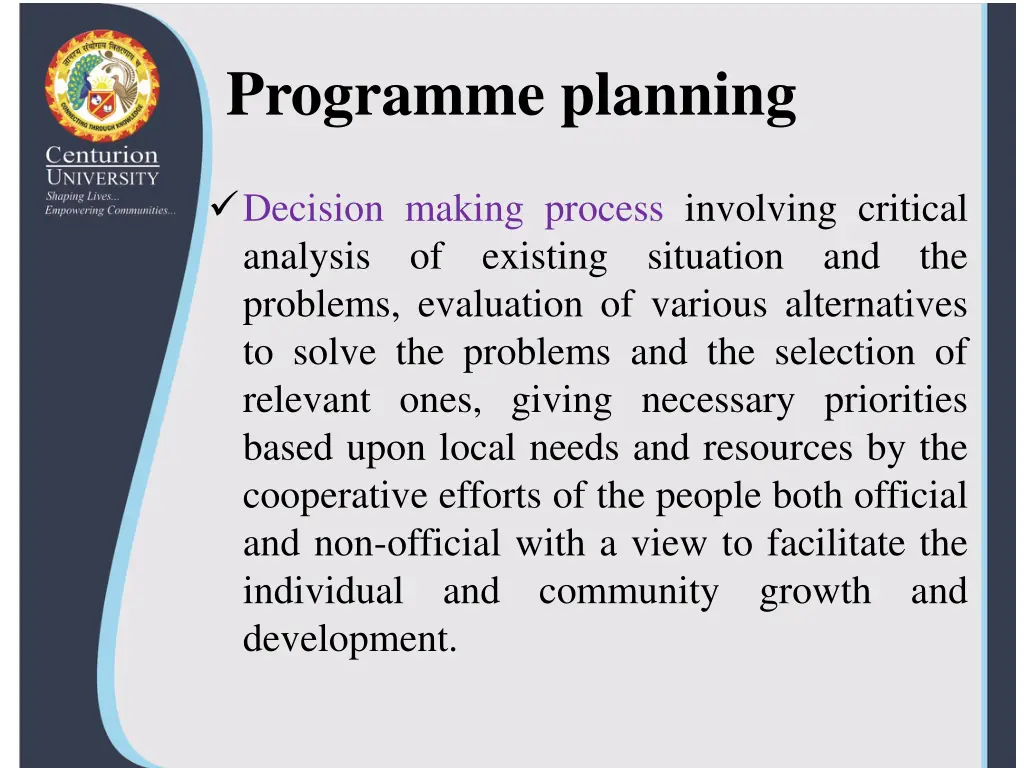 programme planning 1