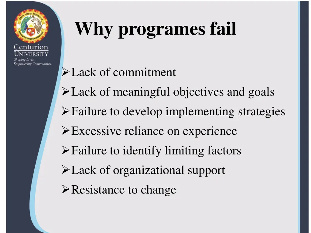 why programes fail