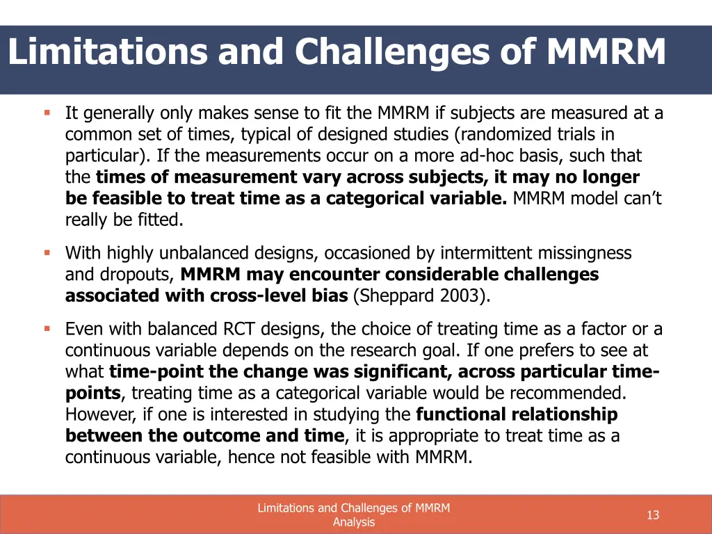 limitations and challenges of mmrm