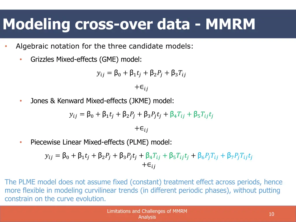 modeling cross over data mmrm