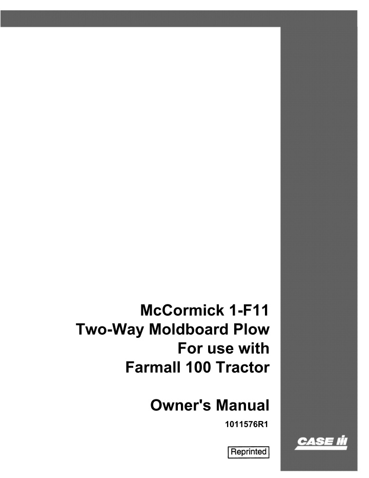 mccormick 1 f11 two way moldboard plow