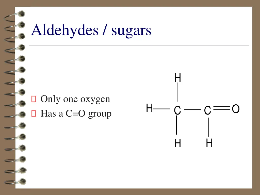 aldehydes sugars