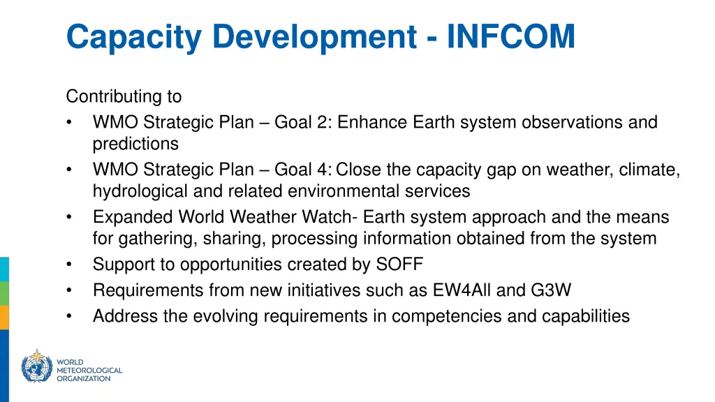 capacity development infcom