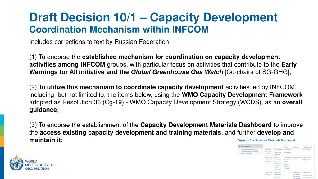 draft decision 10 1 capacity development