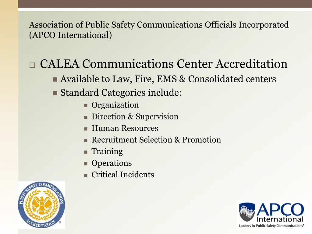 association of public safety communications 7