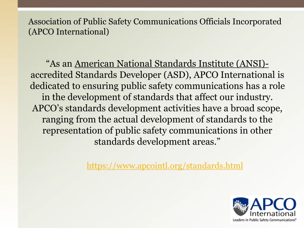 association of public safety communications