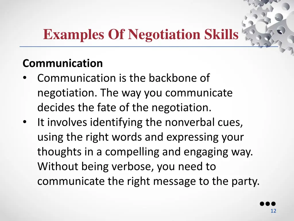 examples of negotiation skills