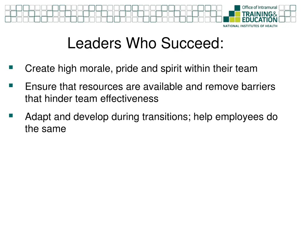 leaders who succeed