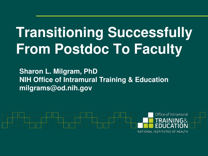 transitioning successfully from postdoc to faculty