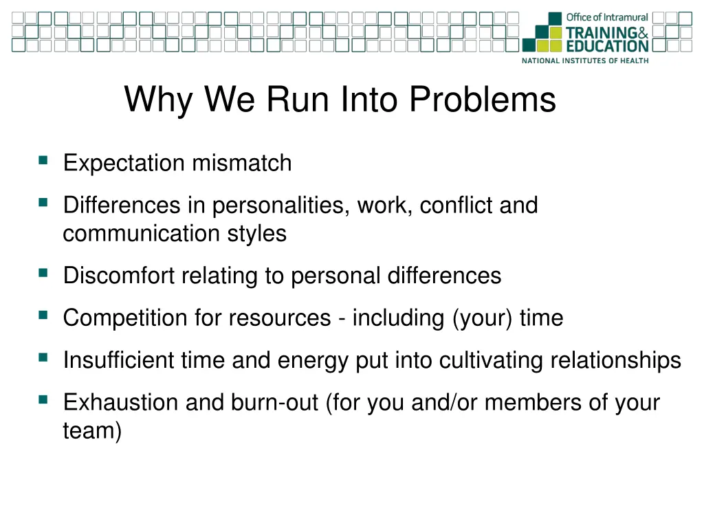 why we run into problems