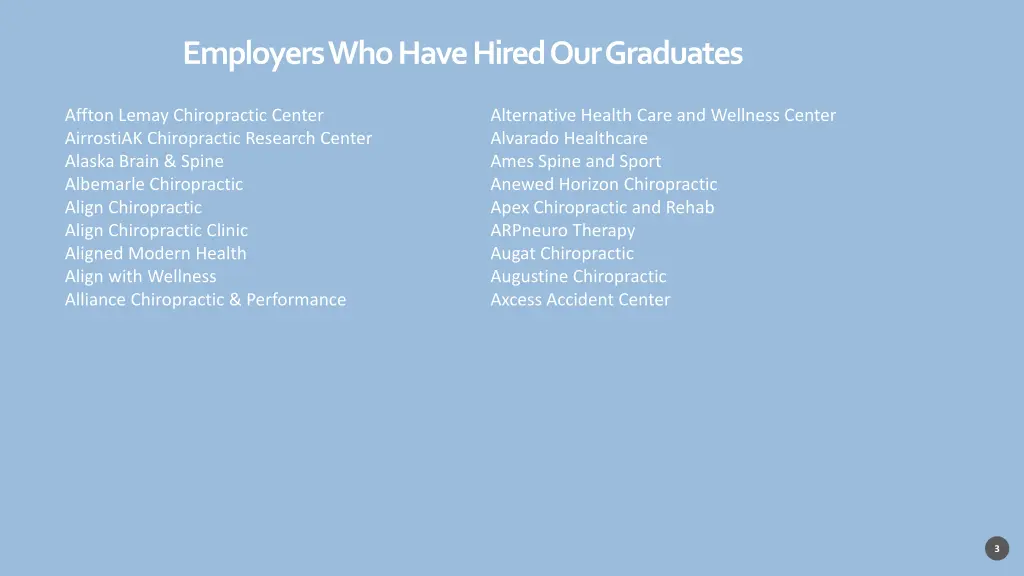 employers who have hired our graduates 1