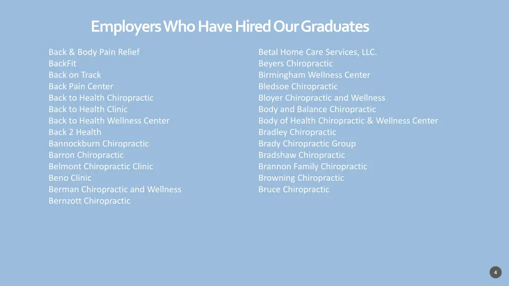 employers who have hired our graduates 2