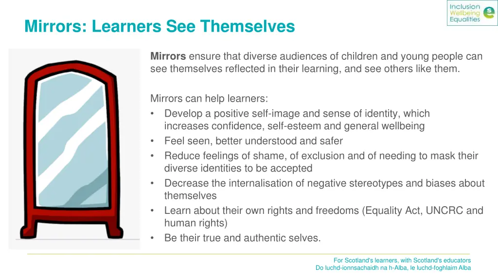 mirrors learners see themselves