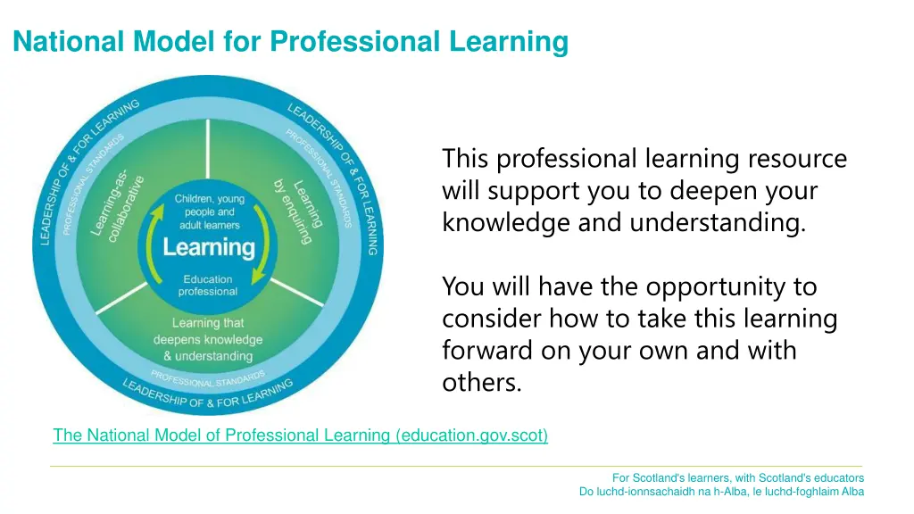 national model for professional learning